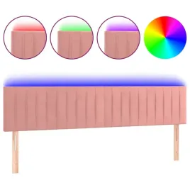 zaglowek-do-lozka-z-led-rozowy-200x5x78-88-cm-aksamit