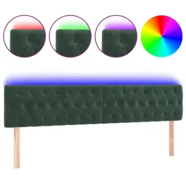 zaglowek-do-lozka-z-led-ciemnozielony-180x7x78-88-cm-aksamit