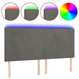 zaglowek-do-lozka-z-led-ciemnoszary-200x5x118-128-cm-aksamit