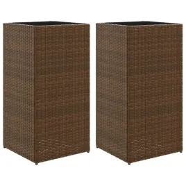donice-ogrodowe-2-szt-brazowe-40x40x80-cm-rattan-pe