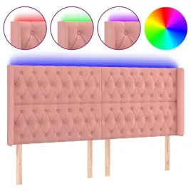zaglowek-do-lozka-z-led-rozowy-183x16x118-128-cm-aksamit