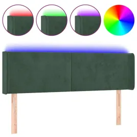 zaglowek-do-lozka-z-led-ciemnozielony-147x16x78-88cm-aksamit
