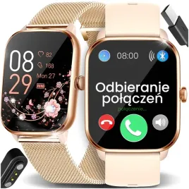 smartwatch-zegarek-damski-polskie-menu-rozmowy-puls-dla-kobiety-2-paski-pl