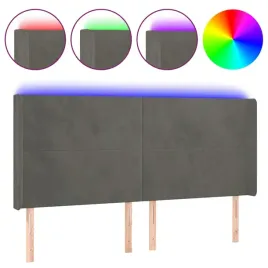 zaglowek-do-lozka-z-led-ciemnoszary-203x16x118-128cm-aksamit