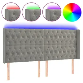 zaglowek-do-lozka-z-led-jasnoszary-203x16x118-128-cm-aksamit