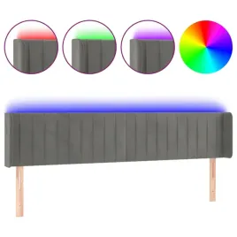 zaglowek-do-lozka-z-led-ciemnoszary-163x16x78-88-cm-aksamit