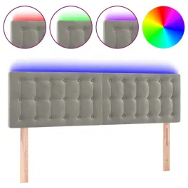 zaglowek-do-lozka-z-led-jasnoszary-144x5x78-88-cm-aksamit