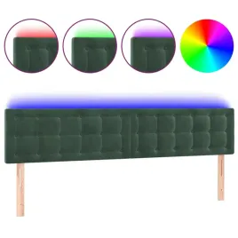 zaglowek-do-lozka-z-led-ciemnozielony-180x5x78-88-cm-aksamit