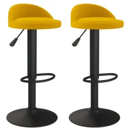 stolki-barowe-2-szt-zolte-obite-aksamitem