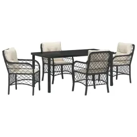zestaw-do-jadalni-w-ogrodzie-z-poduszka-5-pcs-czarny-polirattan