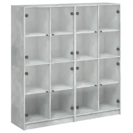 biblioteczka-z-drzwiczkami-szarosc-betonu-136x37x142-cm