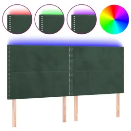 zaglowek-do-lozka-z-led-ciemnozielony-200x5x118-128-cm