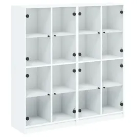 biblioteczka-z-drzwiczkami-biala-136x37x142-cm