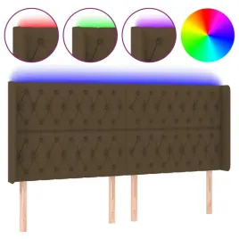 zaglowek-do-lozka-z-led-ciemnobrazowy-203x16x118-128-cm-tkanina