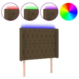 zaglowek-do-lozka-z-led-ciemnobrazowy-93x16x118-128-cm-tkanina