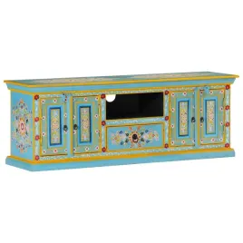 szafka-pod-tv-niebieska-110x30x40-cm-lite-drewno-mango