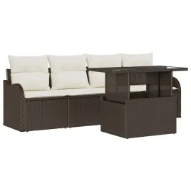 zestaw-sof-na-ogrod-5-pcs-brazowy-100-x-55-x-73-cm-polirattan