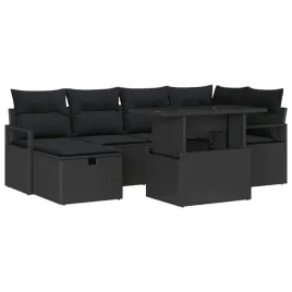 zestaw-sof-na-ogrod-z-poduszka-7-pcs-czarny-polirattan