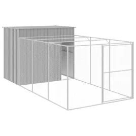 buda-dla-psa-z-wybiegiem-jasnoszara-214x457x181-cm-stal