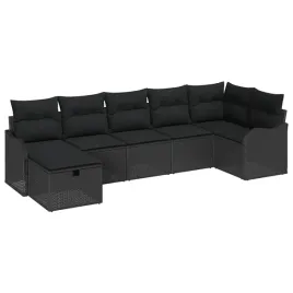 zestaw-sof-na-ogrod-z-poduszka-7-pcs-czarny-polirattan