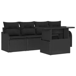 zestaw-sof-na-ogrod-5-pcs-czarny-100-x-55-x-73-cm-polirattan