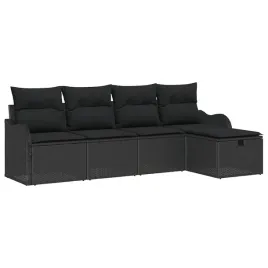 zestaw-sof-na-ogrod-z-poduszka-5-pcs-czarny-polirattan