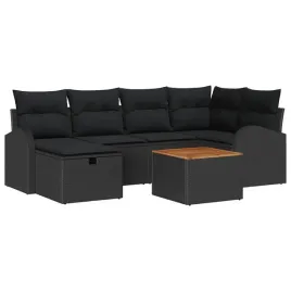zestaw-sof-na-ogrod-z-poduszka-7-pcs-czarny-polirattan