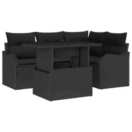 zestaw-sof-na-ogrod-5-pcs-czarny-100-x-55-x-73-cm-polirattan