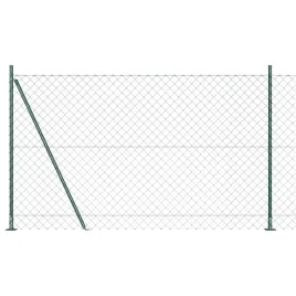 ogrodzenie-z-ogniw-ze-slupkami-zielony-1-4-x-25-m-stal