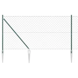 ogrodzenie-z-ogniw-ze-slupkami-zielony-1-4-x-10-m-stal