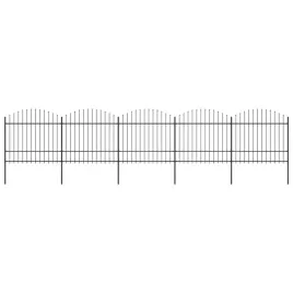 ogrodzenie-ogrodowe-z-wlocznia-stalowe-8925-x-175-cm-czarne