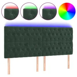 zaglowek-do-lozka-z-led-ciemnozielony-200x7x118-128-cm