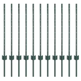 slupki-ogrodzeniowe-11-pcs-zielony-80-cm-stal