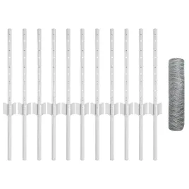 ogrodzenie-z-slupkami-srebrny-0-4-x-25-m-stal