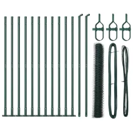 ogrodzenie-z-slupkami-zielony-1-x-25-m-stal-pokryta-pcv