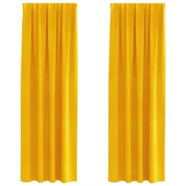 zaslony-2-pcs-musztardowo-zolty-140-x-245-cm-aksamit