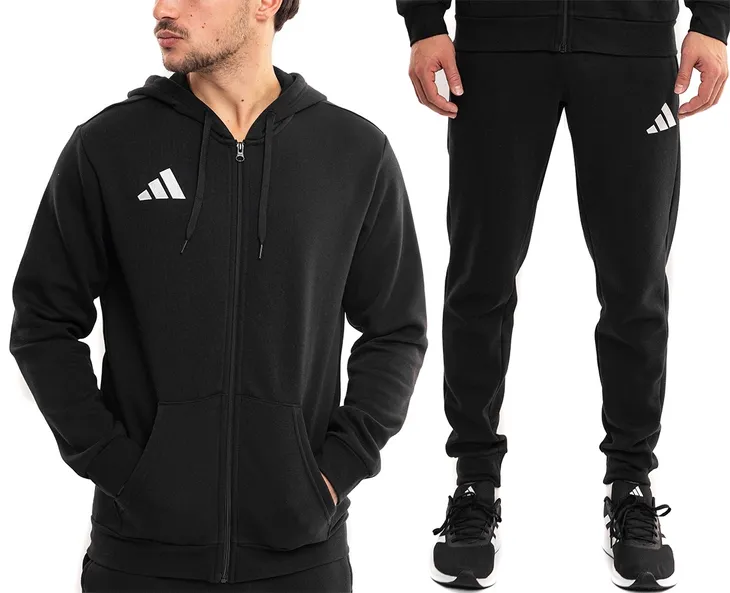 Dres Komplet Męski adidas Entrada 26 ROZPINANA Bluza Spodnie Czarny roz. M