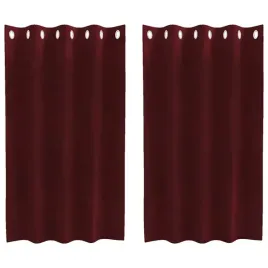 zaslony-z-zaslonami-2-pcs-czerwone-wino-140-x-140-cm-aksamit