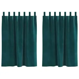 zaslony-z-zaslonami-2-pcs-ciemna-zielen-140-x-140-cm-aksamit