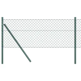 ogrodzenie-z-ogniw-ze-slupkami-zielony-0-4-x-25-m-stal