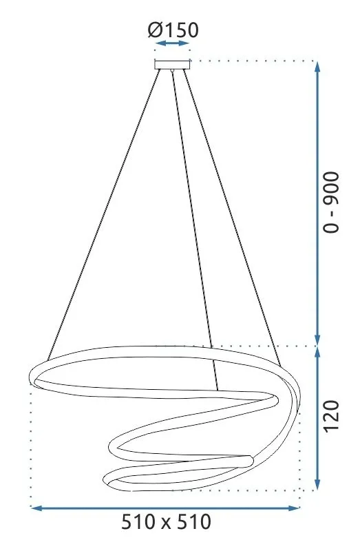 lampa-wiszaca-1-punkt-swiatla-led-zlota-nowoczesna-glamour-spirala-toolight-stan-nowy