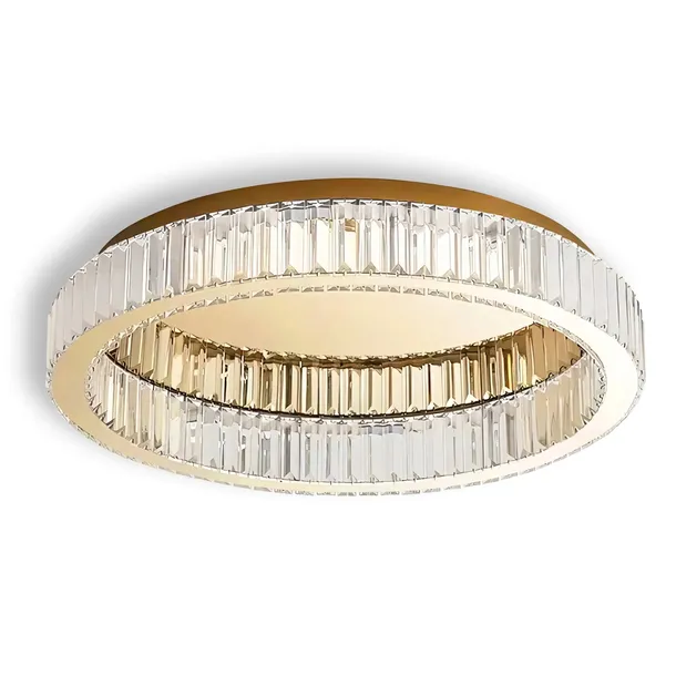 Lampa sufitowa LED kryształowa plafon 60 cm złoty neutralna barwa glamour