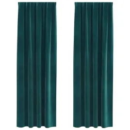 zaslony-z-zaslonami-2-pcs-ciemnozielony-140-x-225-cm-aksamit