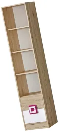 meble-nico-06-regal-na-ksiazki-zabawki-z-polkami-szufladami-dab-bialy-roz