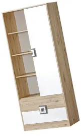 meble-nico-04-regal-na-ksiazki-zabawki-z-polkami-szufladami-dab-bialy-popie