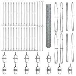 ogrodzenie-z-slupkami-srebrny-1-2-x-100-m-stal-pokryta-pcv