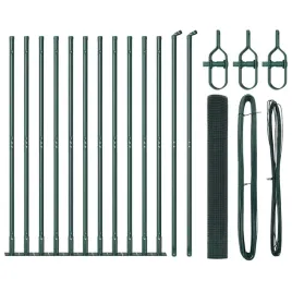 ogrodzenie-z-slupkami-zielony-1-x-25-m-stal