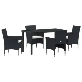 zestaw-do-jadalni-w-ogrodzie-z-poduszka-5-pcs-czarny-polirattan