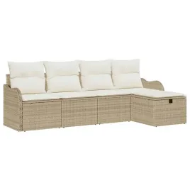 zestaw-sof-na-ogrod-z-poduszka-5-pcs-bezowy-polirattan