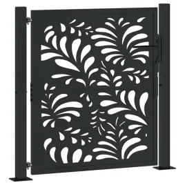 brama-ogrodowa-czarna-105x106-cm-stalowa-wzor-fali